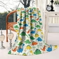 thumbnail image 3 of LightColor Cartoon Dinosaurs Pattern Blanket,Comfortable Soft Lamb Wool Throw Blanket,All Season,Warm Lightweight Blankets for Sofa Bed Couch Living Room Chair,50"x60", 3 of 4