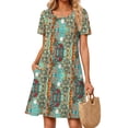 thumbnail image 3 of Fantaslook Boho Summer Dresses for Women Casual Short Sleeve T Shirt Dress with Pockets Beach Vacation Clothes, 3 of 9