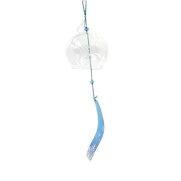 PAMINGONO 1 Piece White Snowflake Glass Wind Chime Bell for Outdoor Hanging Decorative Item 2.8*3*2in