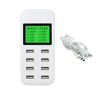 GJX 8-Port Smart Multi USB AC Wall Charging Station Fast Charger Hub LCD