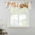 thumbnail image 2 of Tie Up Valances for Windows, Fall Pumpkins Adjustable Valance Curtains Window Treatment for Living Room, Thanksgiving Vintage Country Harvest Leaf Rod Pocket Kitchen Curtains & Drapes 42x18 Inch, 2 of 9
