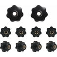 thumbnail image 1 of 10 piezas M8 Perilla de tuerca de estrella, Perilla de apriete de perilla M8, Tornillo de perilla hembra M8, Perilla de estrella negra M8, 1,57 pulgadas, Adecuada para equipos mecánicos, Decoración, 1 of 5
