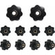thumbnail image 1 of 10 perillas de tuerca de estrella M8, perilla de apriete de perilla M8, tornillo de perilla hembra M8, perilla de estrella negra M8, 1,57 pulgadas, adecuado para equipos mecánicos, decoración de, 1 of 5