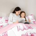 thumbnail image 4 of Homewish Watercolor Coquette Halloween Ghost Full Size Comforter Sets,Pink Bow Print Bedding Comforter Set,Pink Reversible,3 Pieces,1 Comforter and 2 Pillowcases, 4 of 7