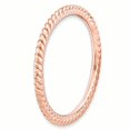 thumbnail image 3 of 925 Sterling Silver Rose Gold Twisted Stackable Ring Fancy/, 3 of 8