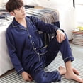 thumbnail image 1 of Black Silk Men Pajama Sets, 1 of 5