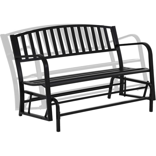 YRLLENSDAN Steel Outdoor Glider Bench, Patio Glider Bench Glider Swing