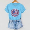 thumbnail image 6 of Sexlip Womens Swimsuit Set Circular Flag Print Cover Up Design Crew Neck Short Sleeve Flowy Silhouette Quick Dry Fabric for Beach Outings Blue M, 6 of 6