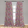 thumbnail image 5 of Ambesonne Groovy Curtains, Funky 60s Fun Retro, Pair of 28"x84", Multicolor, 5 of 5