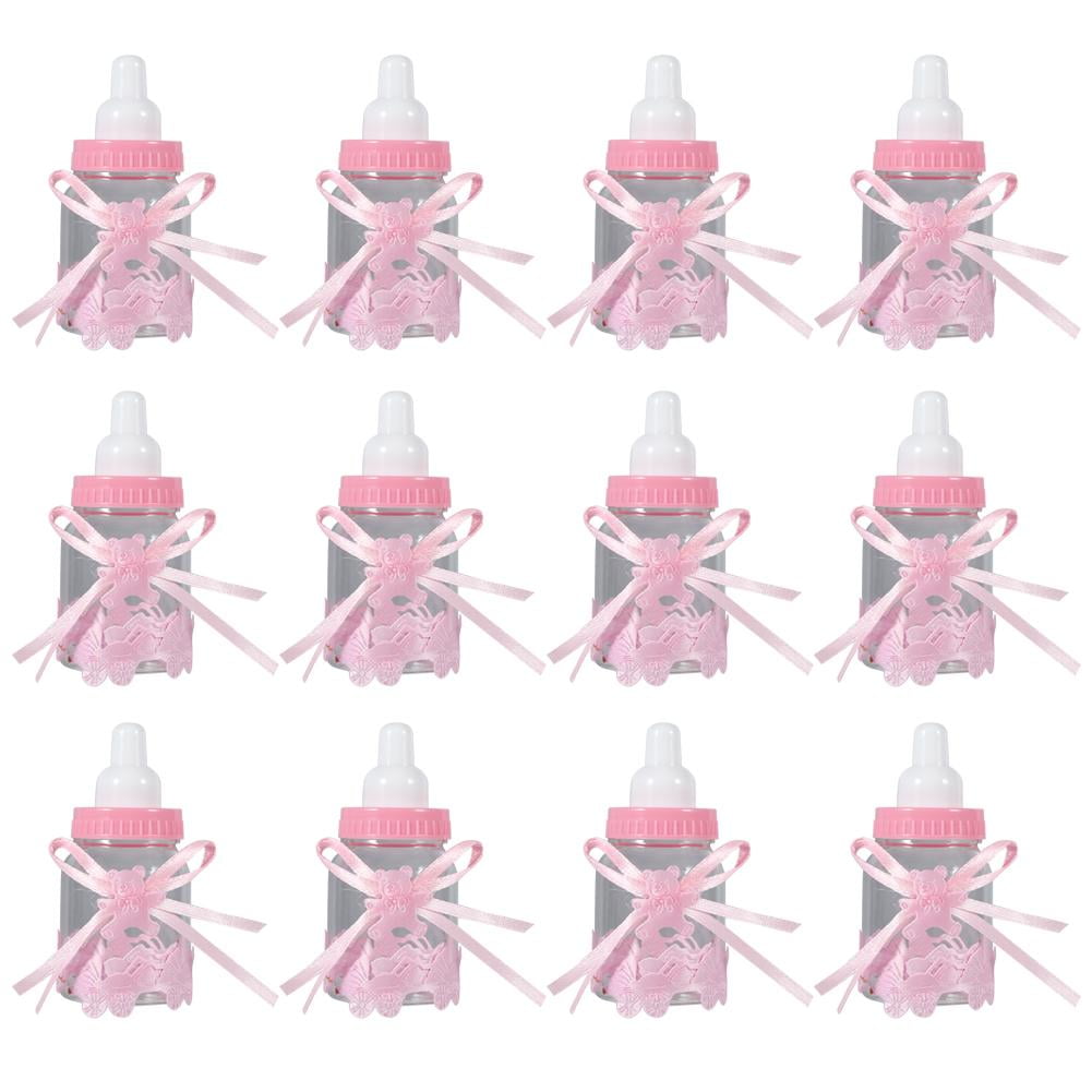 12 Units Candy Bottles Baby Shower Favor Mini Transparent Candy Boxes for Boys