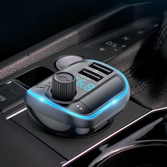 Binmer Car MP3 Bluetooth 5.0, One Click, Heavy, Lossless Sound Quality, Blue Ambient Light, Car Bluetooth Hands-, Multifunctional Bluetooth Reception