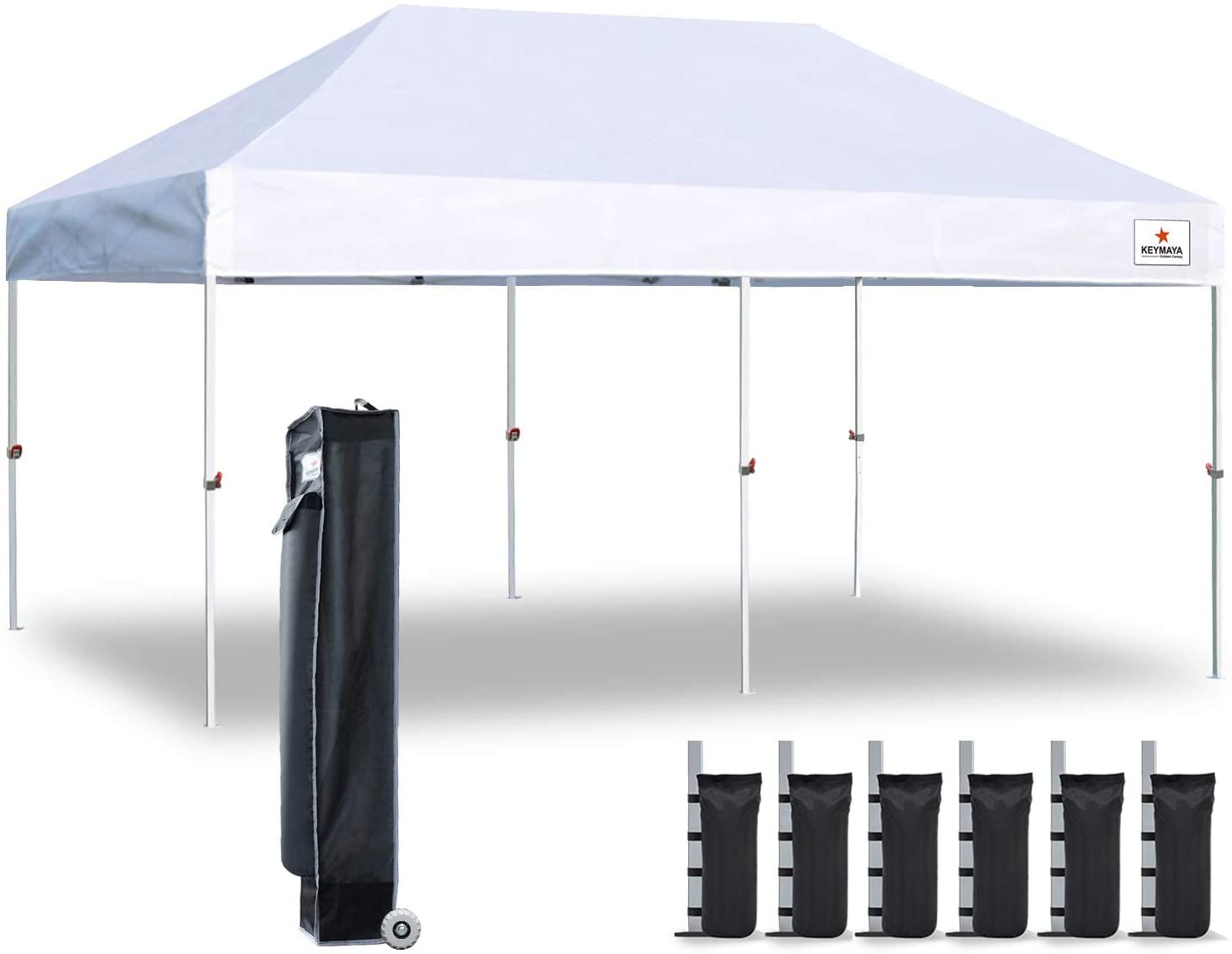 Keymaya Ez Commercial Instant Tent Heavy Duty Pop-up Canopy Shelter Bonus Weight Bag 4-pc Pack 
