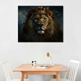 thumbnail image 2 of Nawypu Large Lion Canvas Wall Art, lion king with crown Black Gold, Wall Decor Africa wild animals, Prints Pictures for Man Living Room Bedroom Bathroom Home Decor Ready to Hang, Framed, Wall, 2 of 6