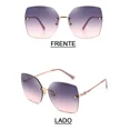 thumbnail image 3 of Mujer Lentes De Moda Lentes Mujer Gafas De Sol Gafas De Sol De Moda Gafas De Sol Sin Montura Color Rosa Claro Jeeyee, 3 of 8