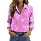 thumbnail image 4 of Tops de Manga Larga de Mujer Blusa de Satén Impresa Casual con Botones para el Día de San Valentín, la Moda de Invierno Y Primavera, 4 of 9