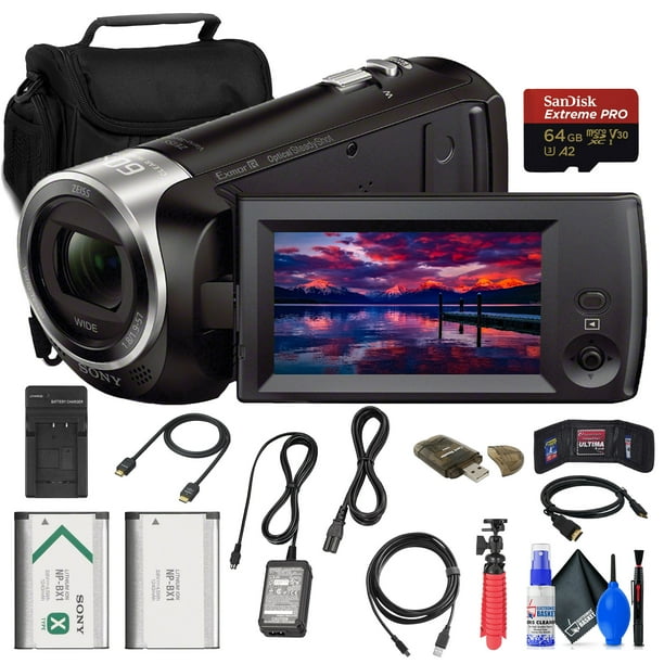 Sony HDRCX405 HD Handycam + 64GB Card + Bag + NPBX1 Battery + More