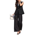 thumbnail image 2 of INSPIRE CHIC Women's Sleeveless Blazer Lapel Neck Button Down Summer Business Casual Jacket Long Vest S Black, 2 of 5
