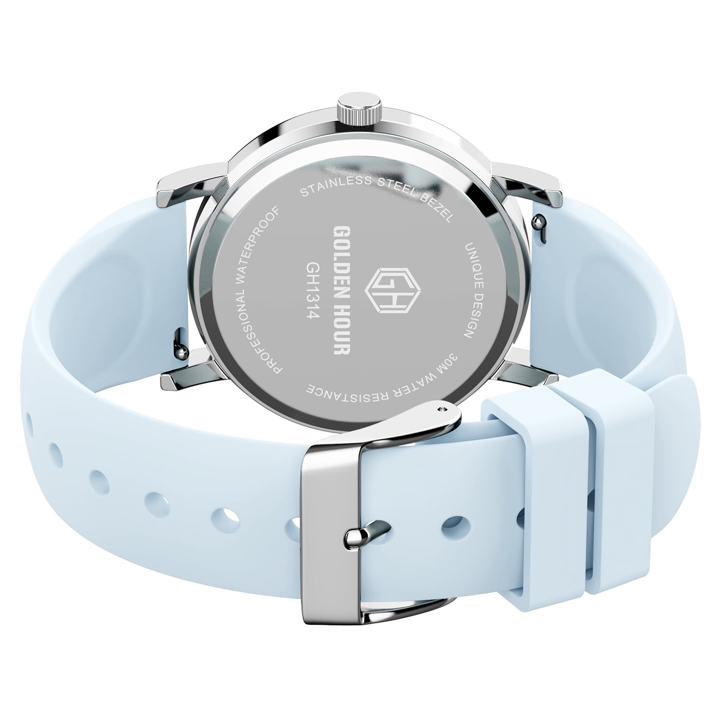 GOLDEN HOUR Waterproof Nurse Watch for Medical Professionals, Students Women Men - Military Time Luminouse Easy Read Dial, 24 Hour with Second Hand, Colorful Silicone Band