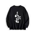 Bass Clef Musician Gift Bass GuitarLong Sleeve Crew Neck Sweatshirt ...