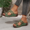 thumbnail image 4 of Sandals For Women Casual Fish Mouth Thick-soled Bottom Solid Color Fashion Wedge Summer Style Vacation Essentials Slides for Women Footwear, 4 of 9