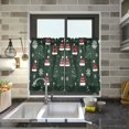thumbnail image 4 of Yayeee Kitchen Curtains Tier Pair Light Filtering 27"x36" Rod Pocket Short Cafe Window Panel, Green Christmas Hats, 4 of 7