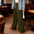 thumbnail image 4 of Women'S Fleece Lined Sweatpants Foldover Waistband Drawstring Wide Leg Sweat Pants Fashion Lounge Pants With Pockets, 4 of 9