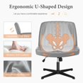 thumbnail image 3 of AENKYO Adjustable Swivel Office Chair - Criss Cross Leg - Padded Armless Desk Chair - Ligth Gray, 3 of 6