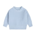thumbnail image 4 of GYRATEDREAM Toddler Boys Girls Crewneck Sweaters Kids Fall Long Sleeve Cute knit Pullover Shirts Tops for 1-9Y Blue, 4 of 9