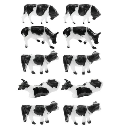 

10Pcs Simulated Cow Toys Lifelike Cow Models Animal Craft Garden Model Decor