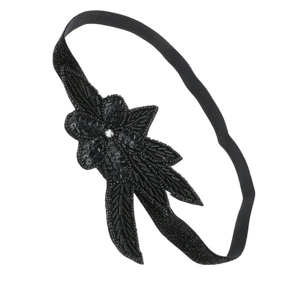 Hemobllo Black Sequin Hair Hoop - Lightweight, Comfortable, Party Wear