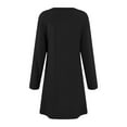 thumbnail image 6 of Hueook Winter Dresses for Women Dresses Women's Fashion Round-Neck Short Sleeved Printed Pullover Dress Black M, 6 of 6