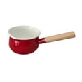 thumbnail image 3 of deevoka Small Enamel Milk Pot Butter Warmer for RV Travel Induction Cooker Stove Top Red, 3 of 9