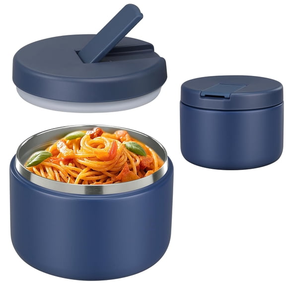 Termo para alimentos Pawtong con aislamiento al vacío de 350 ml, acero inoxidable, azul