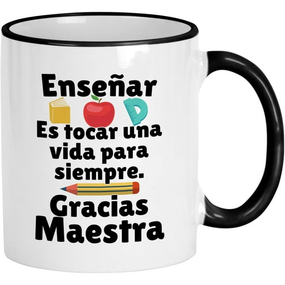 Regalos Para Maestras Agradecimiento. Teacher Gifts In Spanish. 11 Oz Dia Del Maestro En Español Coffee Cup. Regalo Para Maestra De Agradecimiento. (Maestra)