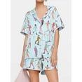 thumbnail image 2 of Elippeo Women’s 2 Piece Pajamas Set Short Sleeve Cartoon Print Button Up Shirt + Shorts Set Loungewear, 2 of 8