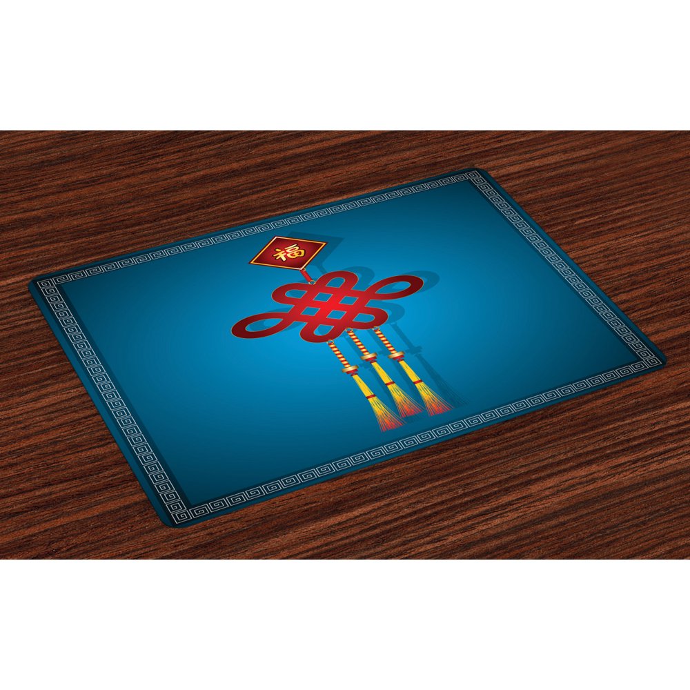 Chinese New Year Placemats Set of 4 Festival Decorations Theme Hanging