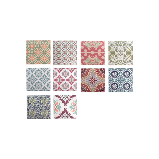 Azulejos decorativos autoadhesivos mediterráneos de 15 x 15 cm (paquete)