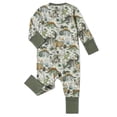 thumbnail image 2 of WIBACKER Bamboo Viscose Baby Convertible Footie Pajamas, Sleep and Play Footed Zipper Sleeper for Baby Boys - 1PCS Green Dinosaur, 2 of 10