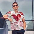 thumbnail image 4 of Fotbe Textured Heart Abstract Art Camiseta Polo de Golf para Hombre con Estampado – Camisa Deportiva Transpirable con Cuello Abotonado-XX-Large, 4 of 6