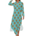 thumbnail image 2 of mystery machine flower pattern Long Sleeved Shirt Dress summer dresses dress for woman Dress women, 2 of 7