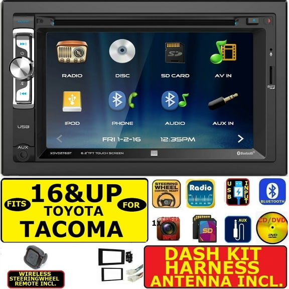 2016 & UP TOYOTA TACOMA TOUCHSCREEN BLUETOOTH USB CD/DVD/AUX CAR RADIO STEREO