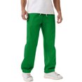 thumbnail image 4 of Dwelliawo Men's Sweatpants Elastic Waist Straight Leg Workout Pants Athletic Fleece Lounge Sweatpants with Pocket Fall Lightweight Pant Green 2XL, 4 of 7
