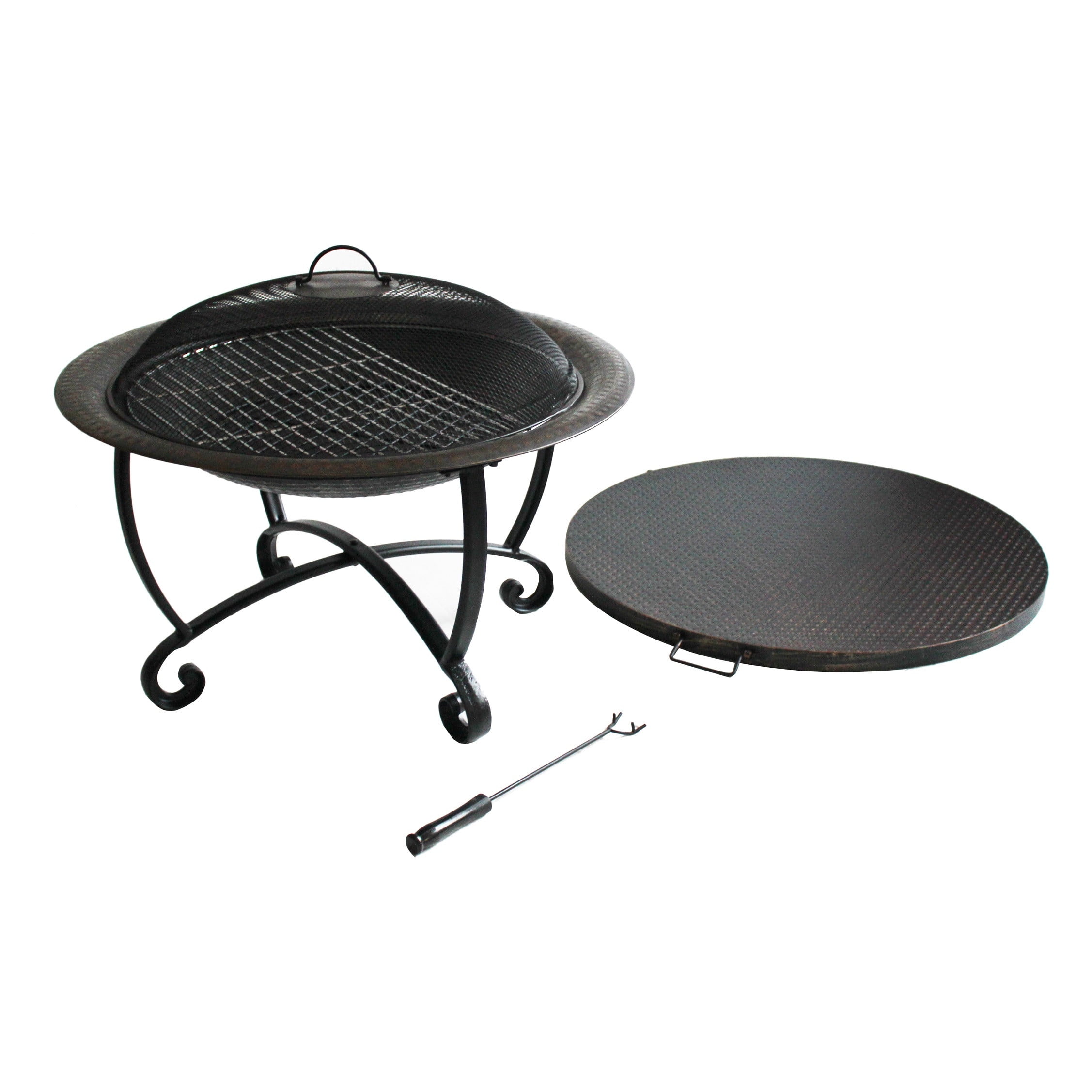 Island Retreat Riverside 29-in Wood Fire Pit Set - Heavy