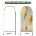 thumbnail image 4 of Arch Covers, Vintage Hot Air Balloon Arch Covers Stretchy Backdrop 4'x1.65', Modern Balloon Floating Spandex Fitted Round Top Chiara Arches Backdrop Cover for Wedding Party Birthday Banquet, 4 of 9