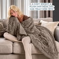 thumbnail image 3 of Bare Home Shaggy Blanket - 50" x 60" - Ultra Soft Fleece - Throw, Taupe, 3 of 7