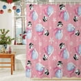 thumbnail image 6 of Merry Christmas Shower Curtains for Bathroom, Pink Scarf Snowman Snowflake Waterproof Fabric Shower Curtain for Bathroom Bathtub Decoration, Machine Washable, 72"x84", 6 of 9