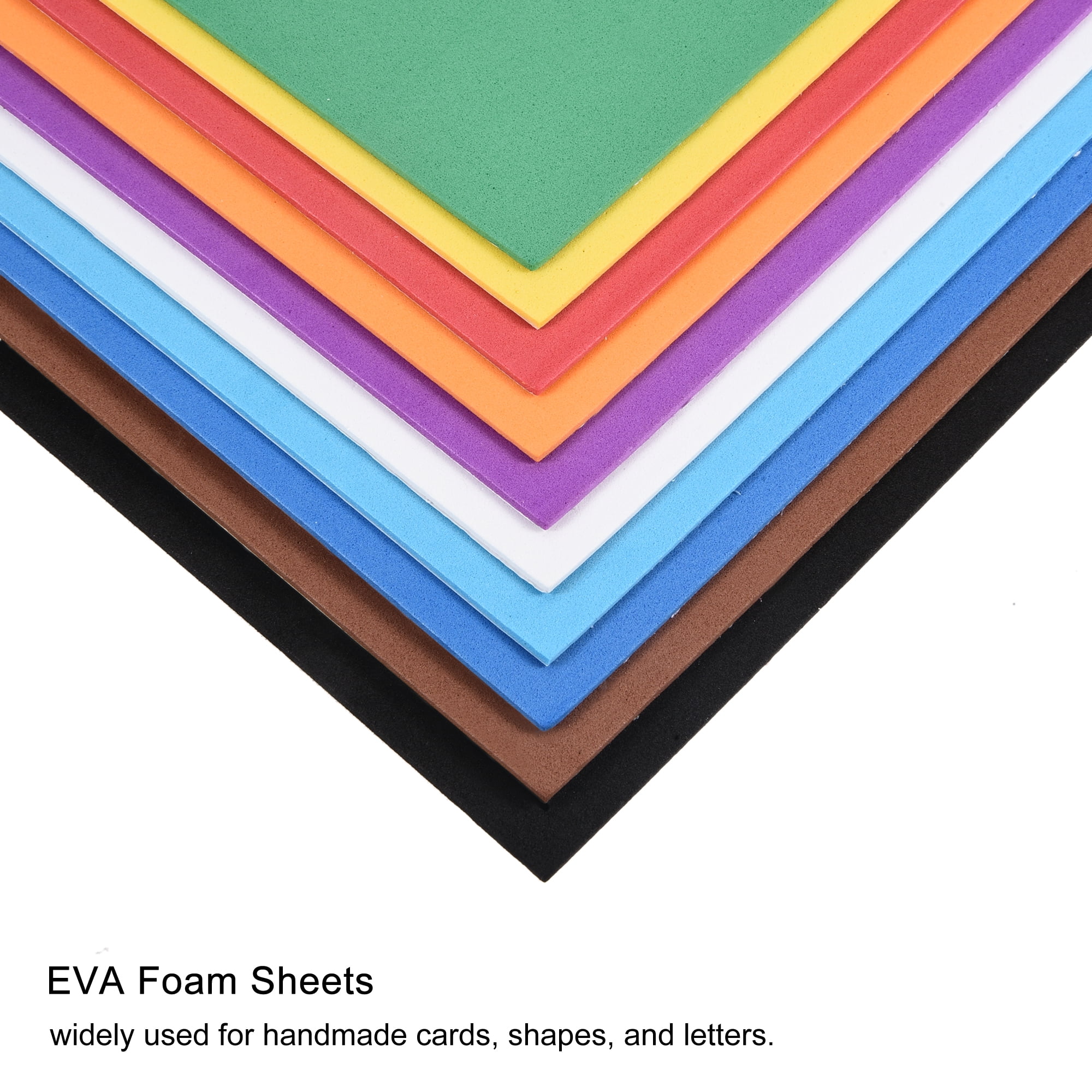 Uxcell Colorful EVA Foam Sheets Self Adhesive 7.8 x 11.8 Inch 1.8mm  Thickness for Crafts DIY, 1 Set 
