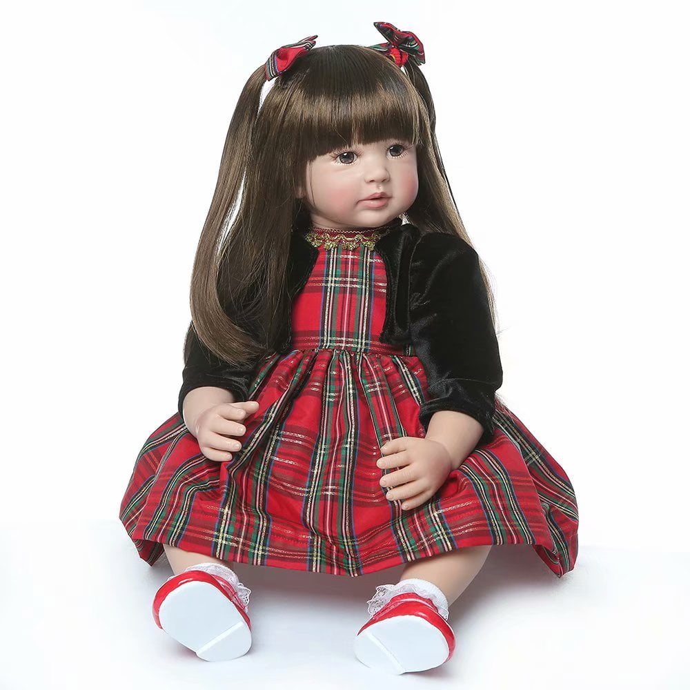 US 24/" Beautiful Simulation Long Hair Girl Wearing a Deer Dress Doll Toys Gift