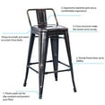 thumbnail image 4 of 16.5'' x 16.5'' x 32.5'' 2PACK Retro Barstool for Patio, Rustic Farmhouse Metal Bistro Chair with Metal Legs, Barstool Chair for Home, Kitchens, Cafe, Conversation, 264.5lbs, Golden Black, S9748, 4 of 7