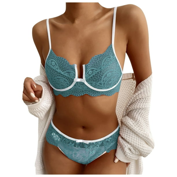 Gibobby Conjunto de lencería Ropa Interior Mujer Lenceria Sexy de Encaje Sexy Pijama para Mujer Ropa Interior(Azul, M)